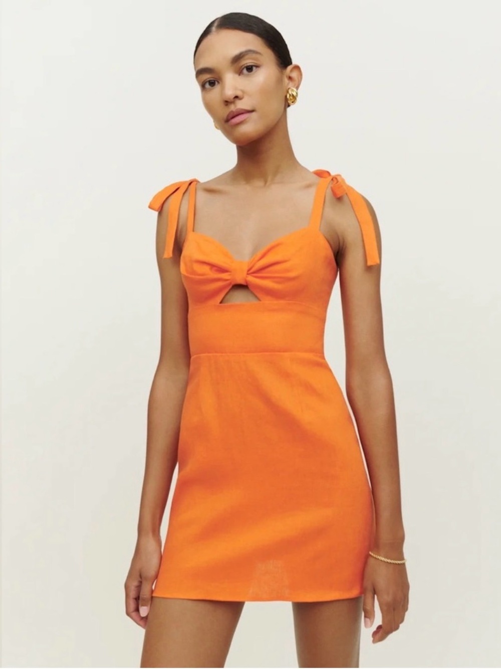 NWT Reformation Pearson mini dress in Citrus size 10